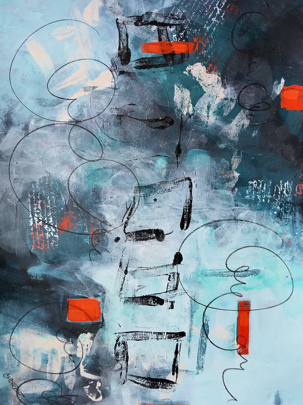 "Stepping Stones II" Original Mixed Media Painting on Canvas