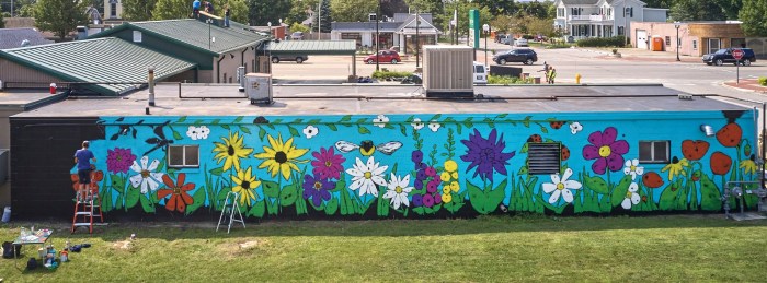 Grandmother's Garden Commissioned mural for Art in the Park, Village of Spring Lake.